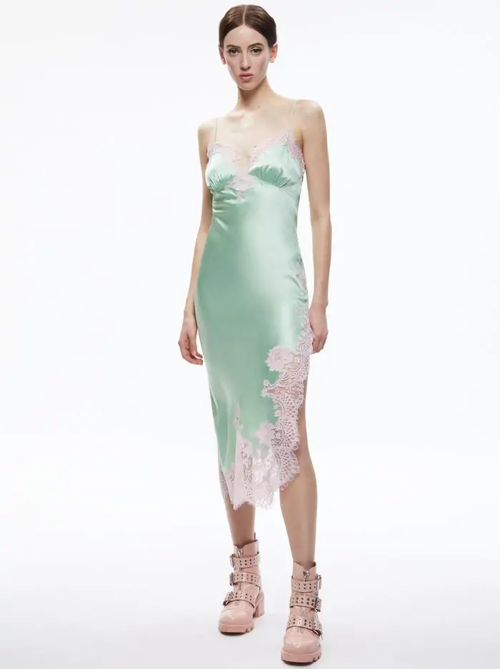 fayeth cut out asymmetrical hem midi dress $595 ALICE+OLIVIA FAYETH CUT OUT ASYMMETRICAL HEM MIDI DRESS size 4